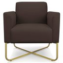 Ver imagem 1 de Poltrona Decorativa Isabella Base X Suede Marrom/Dourado - Gran Belo