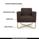 Ver imagem 4 de Poltrona Decorativa Isabella Base X Suede Marrom/Dourado - Gran Belo