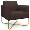 Ver imagem 6 de Poltrona Decorativa Isabella Base X Suede Marrom/Dourado - Gran Belo