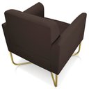 Ver mais imagens de Poltrona Decorativa Isabella Base X Suede Marrom/Dourado - Gran Belo