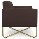 Ver imagem 7 de Poltrona Decorativa Isabella Base X Suede Marrom/Dourado - Gran Belo