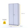 ARMÁRIO DE AÇO 2 PORTAS 162X75X40 PANDIN AP408SL - CINZA/BRANCO - 2