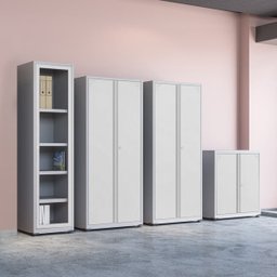 ARMÁRIO DE AÇO 2 PORTAS 162X75X40 PANDIN AP408SL - CINZA/BRANCO - 4