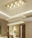 Ver imagem 4 de Maravilhoso Lustre de Cristal para Sala de Estar/Jantar, Quarto com 60cm de Altura , Base 70x20 Inox