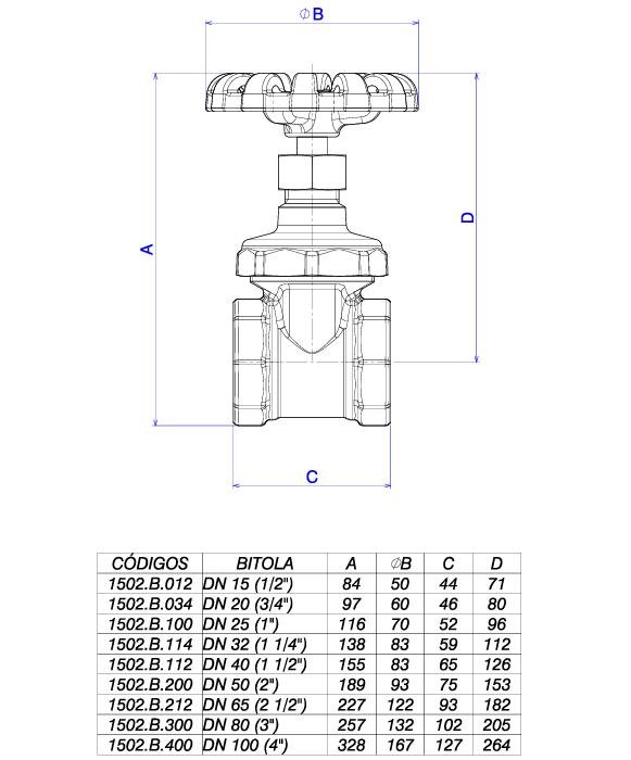 Registro de Gaveta 1502 Bruto Uso Semi Industrial 1" Deca - 2