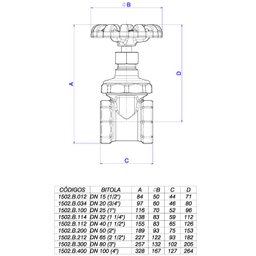 Registro de Gaveta 1502 Bruto Uso Semi Industrial 1" Deca - 2
