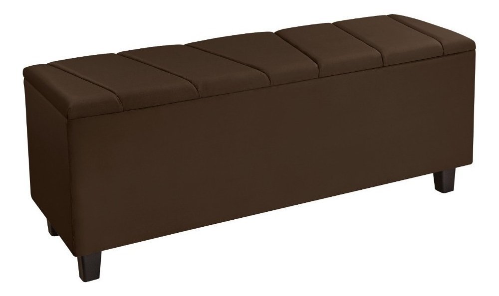 Baú Recamier Quarto Sala Luxo Organizador 130cm - Marrom