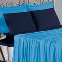 Ver imagem 3 de Jogo de Cama Casal Viúva Nobre 4 Peças Malha 100% Algodão - Turquesa / Azul-marinho