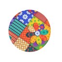 Ver imagem 3 de Puff decorativo redondo com pés palito-tecido patchwork