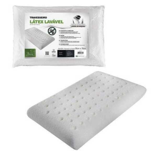 Travesseiro Látex Lavável Plus Sintético para Fronhas 50x70 - Fibrasca - 3