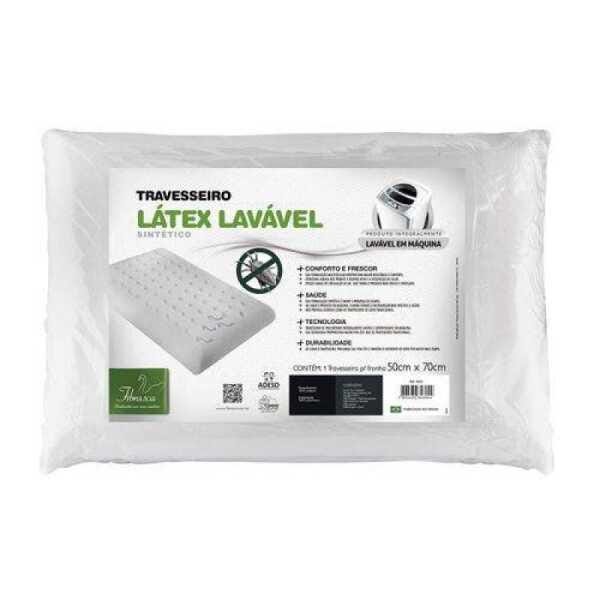 Travesseiro Látex Lavável Plus Sintético para Fronhas 50x70 - Fibrasca - 1