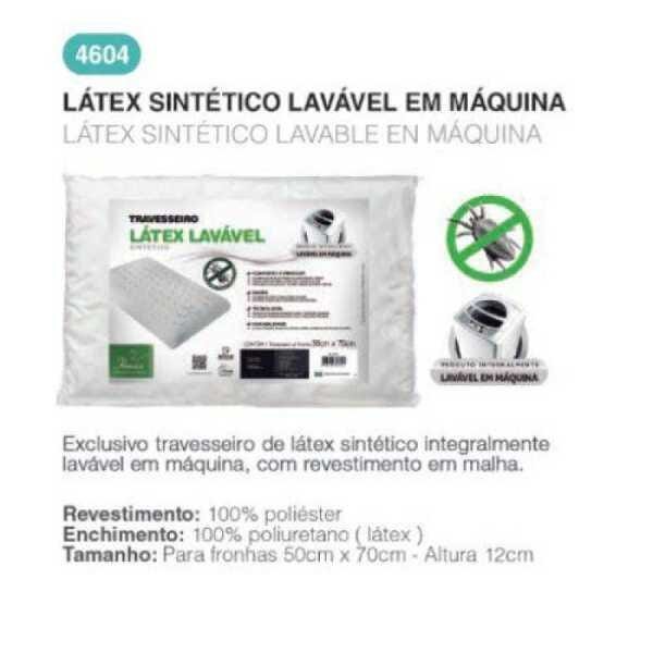 Travesseiro Látex Lavável Plus Sintético para Fronhas 50x70 - Fibrasca - 4