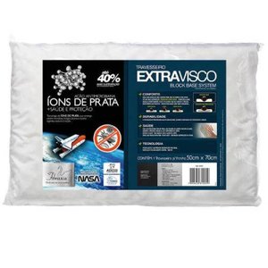 Travesseiro Viscoelástico Íons de Prata Antiácaro Extravisco Fibrasca