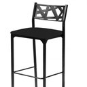Ver imagem 5 de Banqueta Alta com Encosto Luiza Gourmet para Balcão Cozinha Suede Preto - Aurora Line