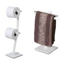Ver imagem 1 de Kit Toalheiro De Bancada E Papel Higiênico De Chão Branco