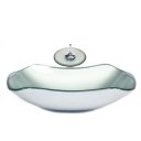 Ver imagem 1 de Cuba Vidro Abaulada 51Cm Prata + Válvula + Torneira Cascata