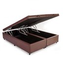 Ver imagem 1 de Cama Box Baú King 193 Bipartido - Bello Box Tecido Sintético Marrom