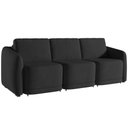 Ver imagem 1 de Sofá Cama para Sala de Estar 3 Lugares 246cm Montserrat K01 Veludo Preto - Lyam Decor