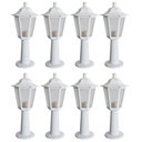 Ver imagem 1 de Conjunto 8 Balizadores para Jardim Iluminação Externa Branco Termoplástico Lente Fosca Grega