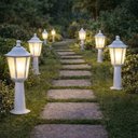 Ver imagem 2 de Conjunto 8 Balizadores para Jardim Iluminação Externa Branco Termoplástico Lente Fosca Grega