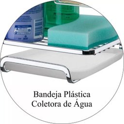 Organizador De Louça Sabão, Detergente E Esponja Para Barra De Cozinha - Aço Cromado - 2