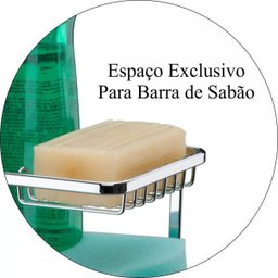 Organizador De Louça Sabão, Detergente E Esponja Para Barra De Cozinha - Aço Cromado - 3