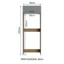 Ver imagem 3 de Porta Geladeira Armário de Cozinha 1 Porta Basculante Rustic/Cinza Agata Madesa