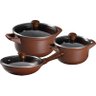 Conjunto Panelas de Cerâmica Ceraflame Duo 3 Peças Chocolate - 1