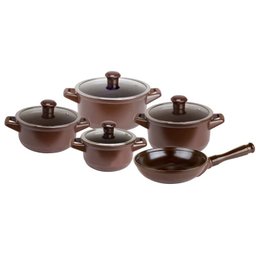 Conjunto Panelas de Cerâmica Ceraflame Duo 5 Peças Chocolate - 1