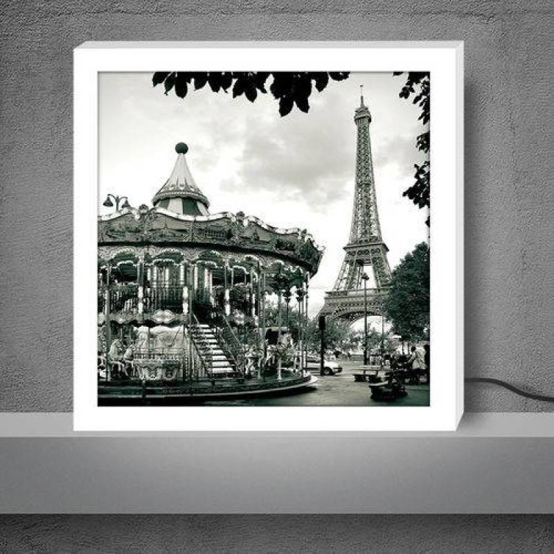 Luminária Lightbox ¿ caixa de luz colorida, criativa, decorativa e descolada | Carrossel e Torre Eif - 1