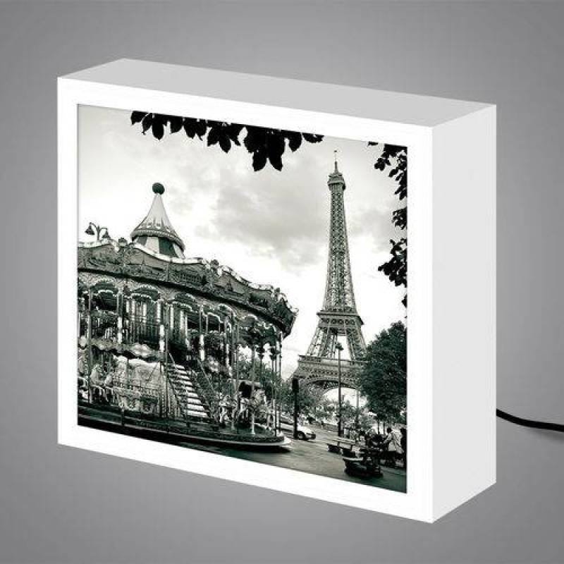 Luminária Lightbox ¿ caixa de luz colorida, criativa, decorativa e descolada | Carrossel e Torre Eif - 2