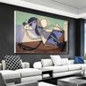 Quadro Decorativo Pablo Picasso Mulher Na Praia:120x80 cm/DOURADA - 8