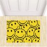 Tapete Capacho Divertido Emoji Feliz Smile 60x40 Cm Amarelo. - 1