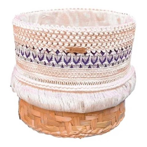 Cesta Tramada em Fibra Natural Luna P