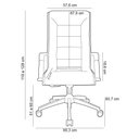 Ver imagem 4 de Kit 02 Cadeiras de Escritório Giratória Presidente Base Cromada Kirk P03 Vinil Azul - Lyam Decor