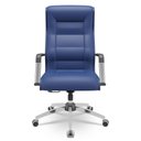 Ver imagem 2 de Kit 02 Cadeiras de Escritório Giratória Presidente Base Cromada Kirk P03 Vinil Azul - Lyam Decor
