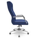 Ver imagem 5 de Kit 02 Cadeiras de Escritório Giratória Presidente Base Cromada Kirk P03 Vinil Azul - Lyam Decor
