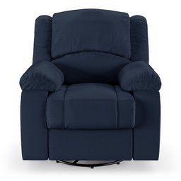 Poltrona do Papai Reclinável Sala de Cinema Madrid Glider Manual Giratória Massagem USB PU Azul G23  - 2