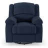 Poltrona do Papai Reclinável Sala de Cinema Madrid Glider Manual Giratória Massagem USB PU Azul G23  - 2