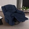 Poltrona do Papai Reclinável Sala de Cinema Madrid Glider Manual Giratória Massagem USB PU Azul G23  - 1