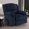 Poltrona do Papai Reclinável Sala de Cinema Madrid Glider Manual Giratória Massagem USB PU Azul G23  - 6