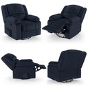Ver mais imagens de Poltrona do Papai Reclinável Sala de Cinema Madrid Glider Manual Giratória Massagem USB PU Azul G23