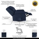 Ver imagem 3 de Poltrona do Papai Reclinável Sala de Cinema Madrid Glider Manual Giratória Massagem USB PU Azul G23