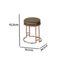 Ver imagem 2 de Puff Decorativo Sarah Sala E Recepção Metal Bronze Em Linho