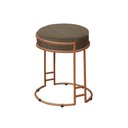 Ver imagem 1 de Puff Decorativo Sarah Sala E Recepção Metal Bronze Em Linho