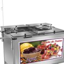 Ver imagem 2 de Carrinho 2 em 1 Cefaz Salada de Frutas e Açaí Luxo Inox Rodas Maciças e Guarda Sol L17m/gs