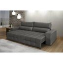 Ver imagem 1 de Sofá 4 Lugares Grecco Retrátil e Reclinável Suede Amassado Cinza - Rifletti