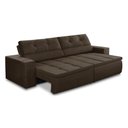 Ver imagem 4 de Sofá Retrátil e Reclinável 3 Lugares 1,90m com Molas Sabrina Suede Marrom Madelina Decor
