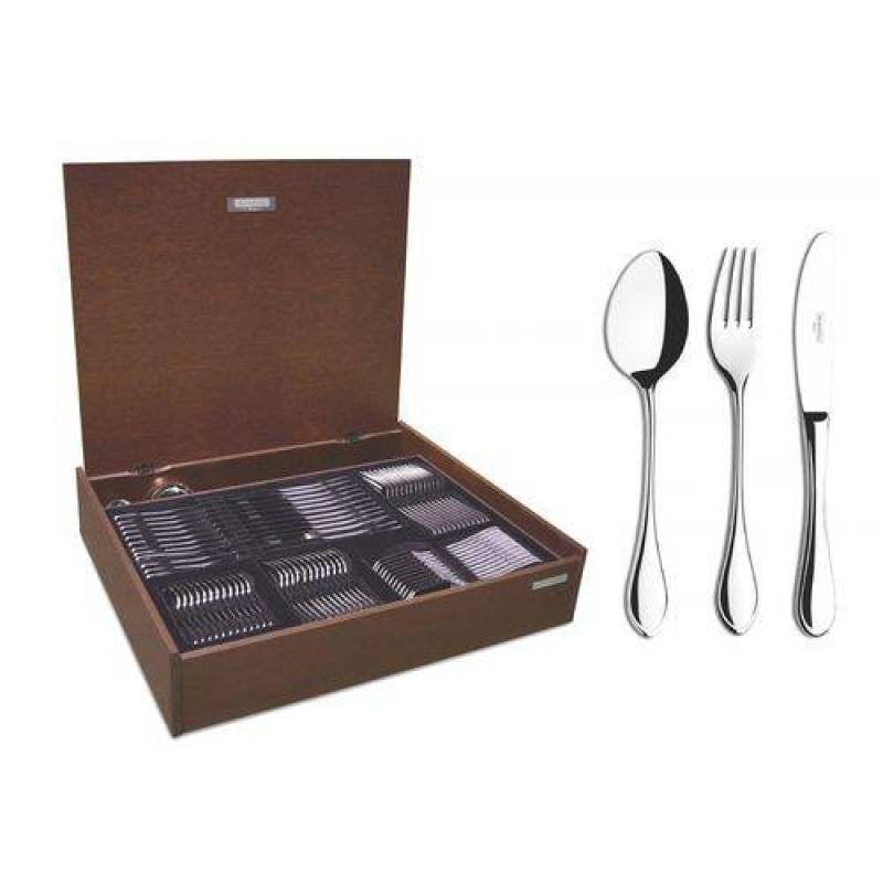 Faqueiro Italy com facas forjadas e estojo de madeira 130 pç.Tramontina - 1