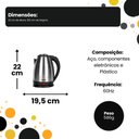 Ver imagem 5 de Chaleira Jarra Elétrica 2 Litros 127v - Inox